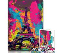 Puzzle per adolescenti da 1000 pezzi con graffiti e Torre Eiffel, ideali come regali per tutta la famiglia, adatti a bambini di età compresa tra 14 e 18 anni (dimensioni 38x26cm)