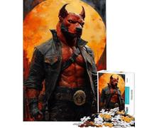 Puzzle per adolescenti da 1000 pezzi con Hellboy e il suo cane ibrido Puzzle antistress per ragazzi ideali per l'analisi e la logica che aiutano ad allenare il cervello (dimensioni 38x26cm)