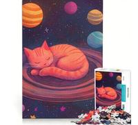 Puzzle per adolescenti da 1000 pezzi con il gatto cosmico che fa un pisolino, gioco rilassante, decorazione da parete, regalo per amici e familiari 50x75cm