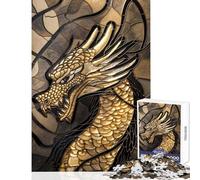 Puzzle per adolescenti da 1000 pezzi con il profilo di un drago feroce gioco interattivo difficile antistress per rafforzare l'amore tra le coppie (38x26cm)