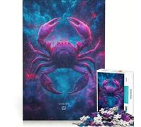 Puzzle per adolescenti da 1000 pezzi con il segno zodiacale del Cancro, giocattolo fai-da-te, taglio di precisione, con pezzi di forma casuale completamente ad incastro, 50x75cm