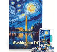 Puzzle per adolescenti da 1000 pezzi con illustrazione di Washington DC "Notte stellata" gioco per famiglie assemblaggio e per rafforzare l'amore tra le coppie 38x26cm