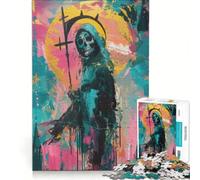 Puzzle per adolescenti da 1000 pezzi con immagine astratta della Morte, giochi per famiglie, assemblaggio di motivi, per rafforzare l'amore tra le coppie 38x52cm