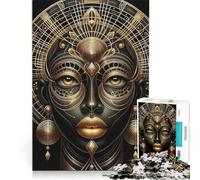 Puzzle per adolescenti da 1000 pezzi con immagine di una donna africana, un'opera d'arte, un gioco per famiglie, un'attività di assemblaggio che rafforza l'amore tra le coppie 38x26cm