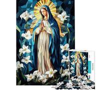 Puzzle per adolescenti da 1000 pezzi con la Vergine Maria e vetrate artistiche Puzzle per adulti gioco pratico donne e per tutta la famiglia (dimensioni 38x52cm)