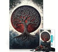 Puzzle per adolescenti da 1000 pezzi con l'albero celtico della vita e i bordi perfettiDivertente gioco di logica,momento di relax e divertimentoDecorazione natalizia (38x26cm)