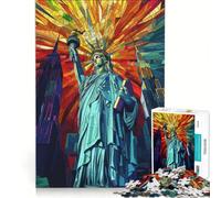 Puzzle per adolescenti da 1000 pezzi con l'immagine della Statua della Libertà di New York antistress rilassante e stimolante per la mente gioco unico e stimolante 38x26cm