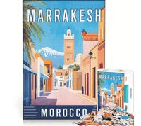 Puzzle per adolescenti da 1000 pezzi con l'immagine di Marrakech in Marocco, gioco rilassante, interazione genitore-figlio, sfida unica 38x26cm