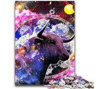 Puzzle per adolescenti da 1000 pezzi con lo zodiaco del Toro, da parete, per bambini dai 14 anni in su, ideali come regalo per tutta la famiglia, 38x26cm