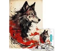 Puzzle per adolescenti da 1000 pezzi con lupo grigio puzzle per adulti gioco pratico regalo per donne ideale come regalo per tutta la famiglia (dimensioni 38x52cm)