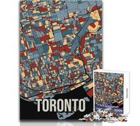 Puzzle per adolescenti da 1000 pezzi con mappa della città di Toronto, arte, divertimento in famiglia, analisi e logica, idee regalo, dimensioni 50x75cm