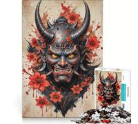 Puzzle per adolescenti da 1000 pezzi con maschera demoniaca Hannya, gioco rilassante, interazione genitore-figlio, gioco di sfida unico 50x75cm