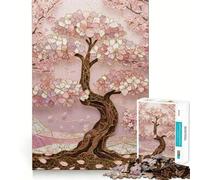 Puzzle per adolescenti da 1000 pezzi con mosaico di fiori di ciliegio,bordi perfetti,gioco divertente e stimolante,ideale per momenti di relax e divertimento natalizio (50x75cm)