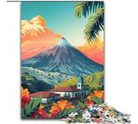 Puzzle per adolescenti da 1000 pezzi con paesaggio vulcanico in Ecuador, antistress, sfida difficile, decorazioni e regali unici per la casa, 38x26cm