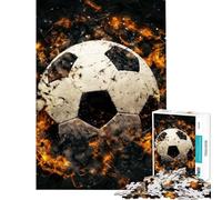 Puzzle per adolescenti da 1000 pezzi con pallone da calcio e fuoco difficile e stimolante regalo per donne giochi divertenti per ragazzi dai 14 anni in su (38x52cm)