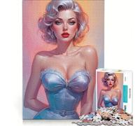 Puzzle per adolescenti da 1000 pezzi con pin-up bionda glamour, giocattolo educativo, per divertimento in famiglia, compleanno e Natale 38x26cm