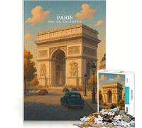 Puzzle per adolescenti da 1000 pezzi con poster dell'Arco di Trionfo di Parigi, antistress, gioco educativo, regalo per donne e uomini, 38x26cm