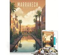 Puzzle per adolescenti da 1000 pezzi con poster di Marrakech, giochi rilassanti, decorazione per la casa, adatto per la decorazione della scrivania 50x75cm