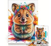 Puzzle per adolescenti da 1000 pezzi con Quokka cucciolo ad acquerello giochi per famiglie assemblaggio di modelli per rafforzare l'amore tra le coppie 38x26cm