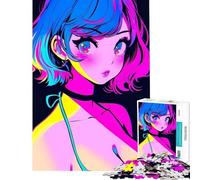 Puzzle per adolescenti da 1000 pezzi con ragazza anime carina gioco rompicapo estivo per la mente gioco educativo sfida regalo di compleanno adatto alle coppie (dimensioni 38x26cm)