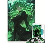 Puzzle per adolescenti da 1000 pezzi con ragazza anime dai capelli verdi, antistress, difficile, adatto per la decorazione della scrivania 50x75cm