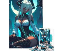 Puzzle per adolescenti da 1000 pezzi con ragazza anime demone dai capelli bianchi gioco educativo sfida gioco rilassante per divertimento in famiglia regalo di compleanno (dimensioni 50x75cm)