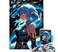 Puzzle per adolescenti da 1000 pezzi con ragazza anime e drago Puzzle per adulti gioco pratico regalo per donne ideale per tutta la famiglia (dimensioni 38x52cm)