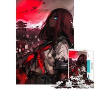 Puzzle per adolescenti da 1000 pezzi con ragazza anime e luna di sangue Esercizio per la mente assemblaggio e relax Adatto a partire dai 14 anni 38x52cm