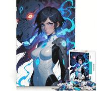 Puzzle per adolescenti da 1000 pezzi con ragazza anime e lupo, gioco pratico, difficile e stimolante, cerca un gioco impegnativo 38x26cm