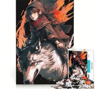 Puzzle per adolescenti da 1000 pezzi con ragazza anime e lupo, gioco pratico, difficile e stimolante, regalo per chi cerca un gioco impegnativo 38x52cm