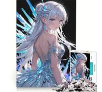 Puzzle per adolescenti da 1000 pezzi con ragazza anime in abito di cristallo, gioco pratico, difficile e stimolante, cerca un gioco impegnativo 50x75cm