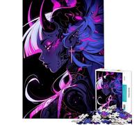 Puzzle per adolescenti da 1000 pezzi con ragazza demone dai capelli rosa e blu Attività divertenti da fare a casa ma anche un gioco divertente e umoristico per tutta la famiglia adatto a ragazzi