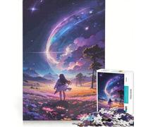 Puzzle per adolescenti da 1000 pezzi con ragazza e pianeta selvaggio, giocattolo antistress, sfida impegnativa, per rafforzare l'amore tra le coppie 50x75cm