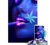 Puzzle per adolescenti da 1000 pezzi con ragazza fumatrice di marijuana e canna ioco educativo e stimolante per tutta la famiglia (dimensioni 50x75cm)