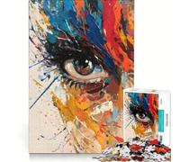 Puzzle per adolescenti da 1000 pezzi con rappresentazione astratta di un occhio umano, gioco per famiglie, assemblaggio di motivi, per rafforzare l'amore tra le coppie 38x26cm