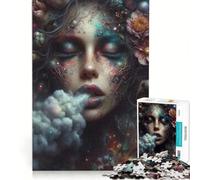 Puzzle per adolescenti da 1000 pezzi con ritratto di fata cosmica, antistress, rilassante per la mente, gioco di sfida unico 38x52cm