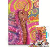 Puzzle per adolescenti da 1000 pezzi con ritratto di lumaca psichedelica gioco rompicapo attività divertenti da fare a casa regalo per donne 38x26cm