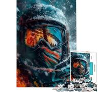 Puzzle per adolescenti da 1000 pezzi con sciatore in una tempesta di neve gioco interattivo ideale come regalo per donne (dimensioni 38x26cm)