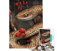 Puzzle per adolescenti da 1000 pezzi con serpente e fiori rompicapo per ragazzi gioco stimolante regalo per donne difficile e stimolante (dimensioni 38x52cm)