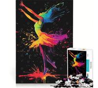 Puzzle per adolescenti da 1000 pezzi con silhouette di danza colorate, gioco rompicapo, attività divertenti da fare a casa, regalo per donne 38x26cm