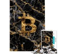 Puzzle per adolescenti da 1000 pezzi con simbolo Bitcoin dorato puzzle per adulti giocattolo fai da te gara di velocità manuale difficile e stimolante (dimensioni 38x26cm)