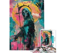 Puzzle per adolescenti da 1000 pezzi con soggetto astratto del Tristo Mietitore gioco rompicapo per adulti ideale come regalo per donne o per tutta la famiglia (dimensioni 50x75cm)