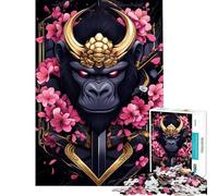 Puzzle per adolescenti da 1000 pezzi con stampa artistica di un gorilla samurai gioco rompicapo per adulti regalo per donne attività divertenti da fare a casa (dimensioni 38x52cm)