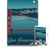 Puzzle per adolescenti da 1000 pezzi con stampa di viaggio a San Francisco, analisi pratica del gioco e logica, regalo per compleanni, dimensioni 50x75cm