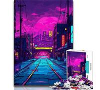 Puzzle per adolescenti da 1000 pezzi con strade cittadine colorate, giochi educativi, decorazioni murali, regali unici per compleanno e Natale (dimensioni 38x26cm)