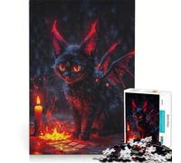Puzzle per adolescenti da 1000 pezzi con strega e gatto giocattolo antistress sfida impegnativa per rafforzare l'amore tra le coppie 38x26cm