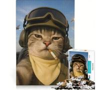 Puzzle per adolescenti da 1000 pezzi con tema "Gatto in guerra" giochi per famiglie assemblaggio di modelli per rafforzare l'amore tra le coppie 50x75cm