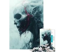 Puzzle per adolescenti da 1000 pezzi con teschio spettrale gioco rompicapo giocattolo intellettuale ottimo regalo per gli appassionati di giochi decorazione da parete (dimensioni 75x50cm)