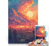 Puzzle per adolescenti da 1000 pezzi con tramonto a Tokyo Giappone gioco rilassante decorazione da parete regalo per amici e familiari 38x26cm