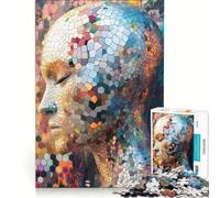 Puzzle per adolescenti da 1000 pezzi con umanoide AI dal volto esagonale, gioco rompicapo divertente e spiritoso, compleanno e Natale 38x52cm